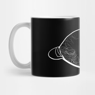 White Eye Veins Line Art - Eye Veins White - White Veins in Eyes Mug